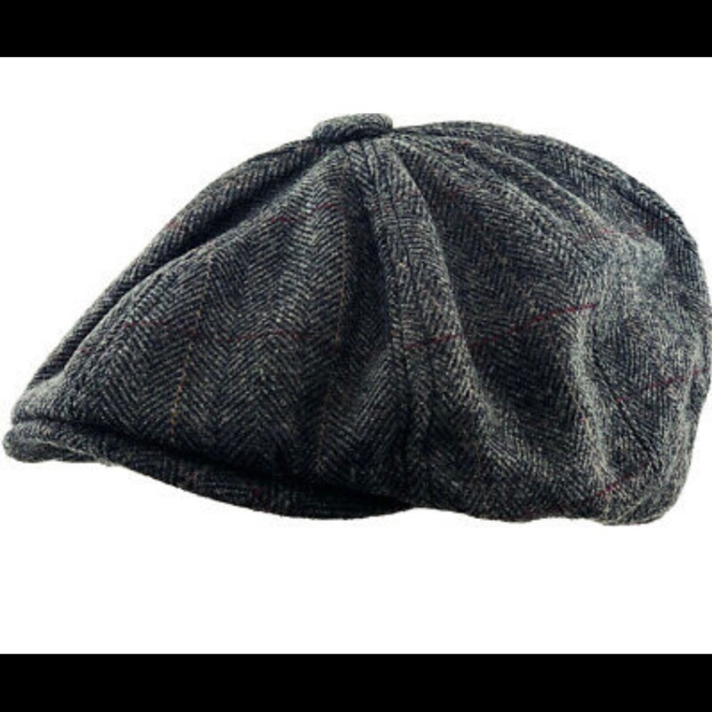 Dark grey newsboy cap